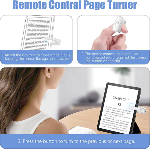Generic Remote Control Page Turner Ring for Kindle Paperwhite/Scribe/Oasis, Wireless RF Remote Control Clicker