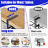REFLYING Under Desk Cable Management Tray, Black Metal Long Arms, No Drill Mesh Desk Cable Tray for Office Organization