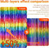 Sparkly Rainbow Foil Fringe Curtain, Metallic Streamers Tinsel Party Backdrop Decorations - 2 Packs