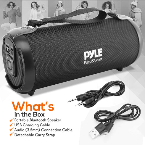 Pyle Wireless Portable Bluetooth Boombox Speaker, 100 Watt Rechargeable, Loud Stereo System