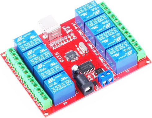 SRD-05VDC-SL-C 8-Way 5V Relay Module, Free Driver USB Control Switch for Intelligent Control
