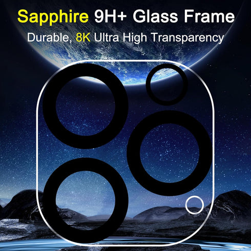 Ferilinso 6 Pack Camera Lens Protector for iPhone 16 Pro Max/iPhone 16 Pro, Tempered Glass