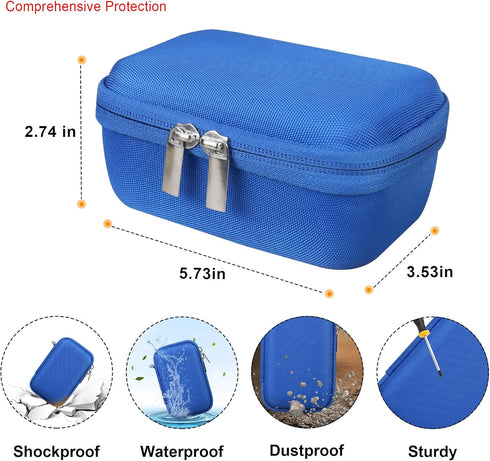Carrying Case for JBL Go 3 / JBL Go 4, Waterproof Dustproof Speaker Storage Holder, Blue