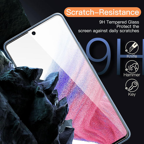 JETech 9H Tempered Glass Screen Protector for Samsung Galaxy A53 5G/A52/A52 5G/A52s 5G, HD Clear, Anti-Scratch, 3-Pack