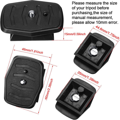 Weewooday 2 Pieces Tripod Quick Release Plate Adapter Mount for Tripods and Cameras, QB-4W (35 x 35 mm / 1.38 x 1.38