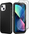 Military Grade iPhone 13 Case with 2 Pack Screen Protector - Rugged Full Body Protection for Men & Women (Black)