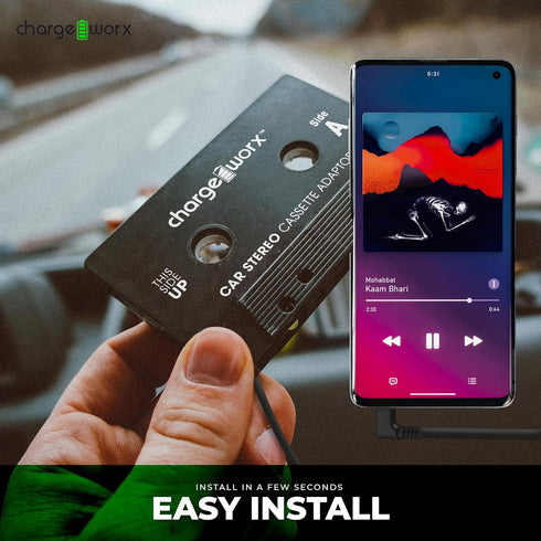 Car Cassette Adapter, Connect Smartphones and Laptops to Tape Decks, Stream Music via Car Speakers