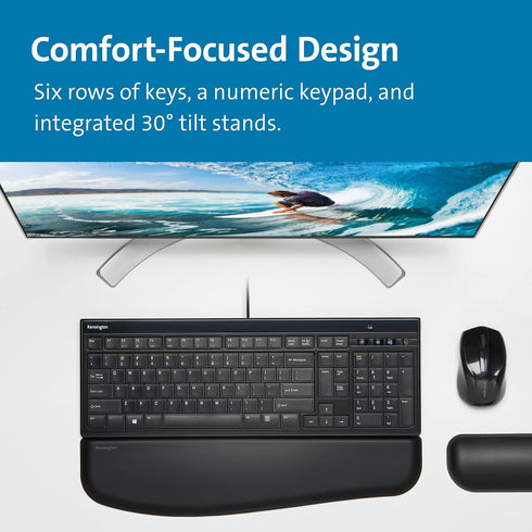 Slim Type Wired Keyboard K72357USA by Kensington, Black