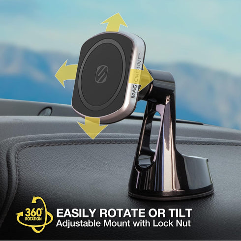 Scosche MP2ROWD MagicMount Pro2 - MagSafe Car Dashboard/Windshield Suction Mount, Hands-Free Holder for iPhone