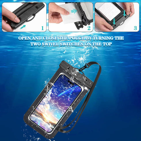 4 Pack Multicolor Universal Waterproof Phone Pouch, Large Dry Bag for Apple iPhone, Samsung, up to 7.5"