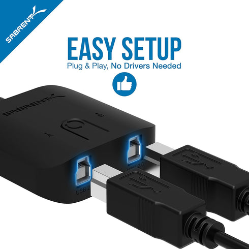 SABRENT USB 2.0 Sharing Switch for Multiple Computers and Peripherals, LED Device Indicators (USB-SW20)
