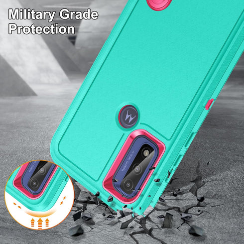3-Layer Military Grade Protective Case for Moto G Play 2023, with Kickstand, Shockproof Cover for Motorola Moto G Play