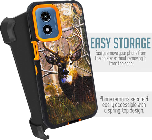 Shockproof Case for Motorola Moto G-Play 2024 - Belt Clip Holster, Built-in Screen Protector, Heavy Duty Cover