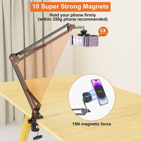 VRIG Select VRIG Overhead Phone Mount Stand for Bed with Magsafe, Articulating Arm Cell Phone Holder for Desk, Cell