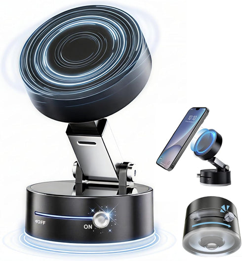 It's Just Smart Magnetic Phone Mount with Ultra Power Locking Suction Cup for Car, Desk