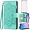 Asuwish Green Wallet Case for Samsung Galaxy S10, with Tempered Glass Screen Protector, Flower Flip Card Holder Cell