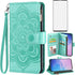 Asuwish Green Wallet Case for Samsung Galaxy S10, with Tempered Glass Screen Protector, Flower Flip Card Holder Cell