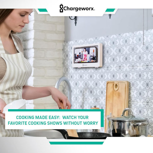 Waterproof Shower Phone Holder, Wall-Mountable Smartphone Holder for Bathroom, Touchscreen Enabled, E-Z Install