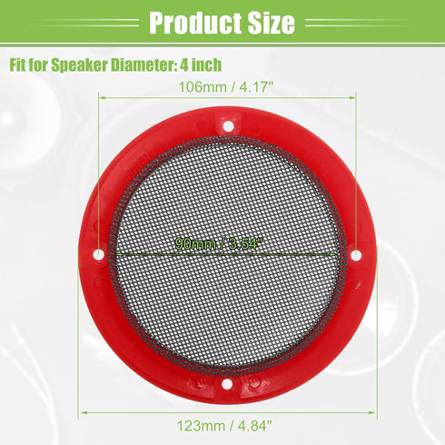 ACROPIX Universal 4" Car Speaker Grills Cover, Round 4 Inch Audio Speaker Subwoofer Guard Protector Case with Mounting