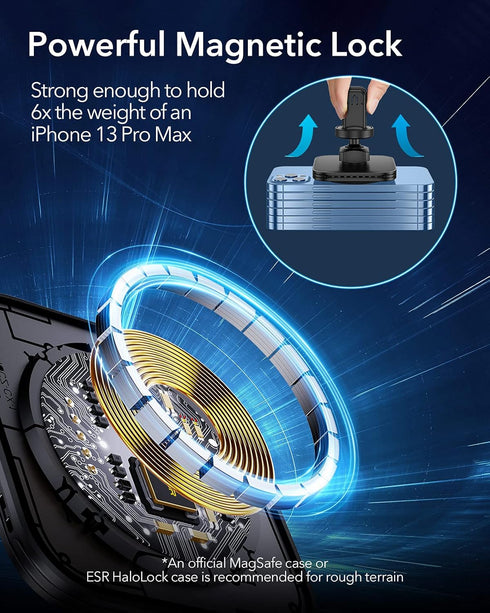 ESR 15W for MagSafe Car Mount Charger (HaloLock), Wireless Car Charger Compatible with MagSafe, Air Vent/Dashboard