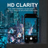 Choiche Bling Camera Lens Protector for iPhone 15 Pro/Pro Max, 9H Tempered Glass, Glitter-Titanium Blue, Metal Ring.