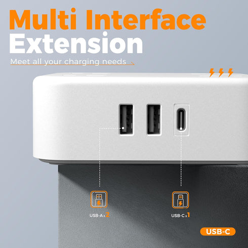 TESSAN 10 FT Extension Cord with Multiple Outlets, 8 AC Outlets, 900J Surge Protector Power Strip