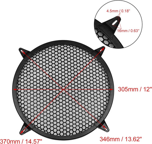 X AUTOHAUX 2pcs 12 Inch Grill Cover Mesh Protector for Car Speaker Woofer Subwoofer