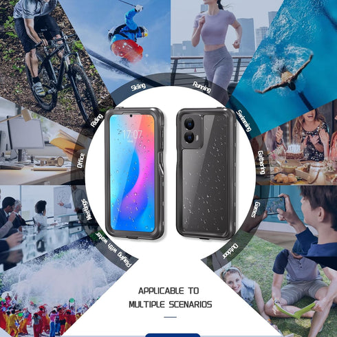 Motorola Moto G 5G 2024 Phone Case, Waterproof IP68 Certified Dustproof Shockproof with Built-in Screen Protector