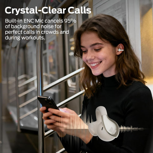 AC225 6.0 36H IPX6 Monster Open Ear Earbuds, Stereo Sound, Bluetooth Open Ear Headphones, Lightweight Comfort Clip-On