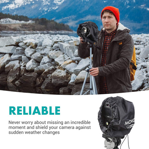 Movo CRC11 Camera Rain Coat Cover for DSLR and Mirrorless Cameras and Lens (Junior Size: 11" x 14.5")