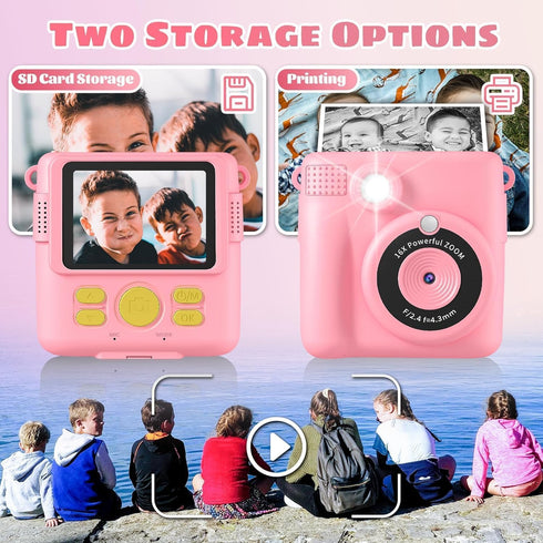 WEEFUN 16X 32G 2.4Screen 4 5 6 7 8 9 10 Kids Camera Instant Print, Safe Toddler Camera, HD Digital Cameras Digital Zoom