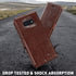 MONASAY Wallet Case for Galaxy S10e, 5.8 inch, Flip Folio Leather Cover with RFID Blocking, Brown, Screen Protector