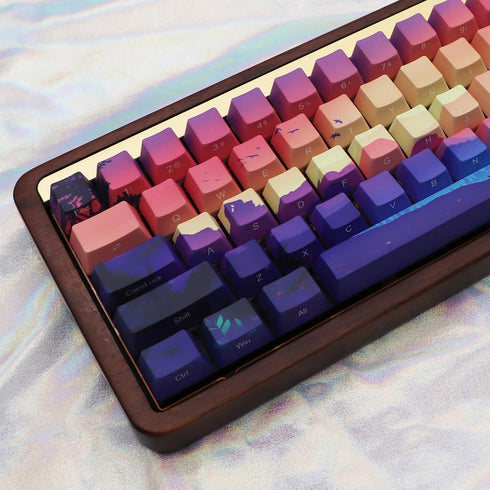 JSJT Keycaps 65 Percent-Side Printed Keycaps, 68 Keys Custom Keycaps, OEM Profile PBT Key Caps for Cherry MX Switches
