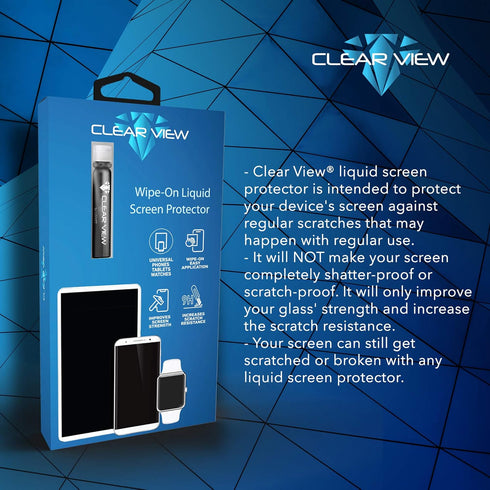 ClearView Liquid Glass Screen Protector, Covers up to 4 Devices, Nano Protection for Smartphones, Tablets, Watches