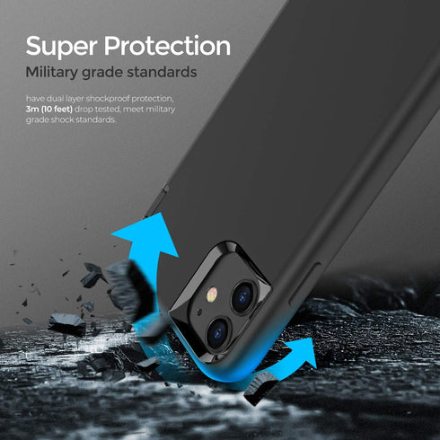 ORIbox Heavy Duty Shockproof Case for iPhone 11, 10 FT Military Grade Drop Protection, Black