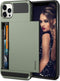Vofolen Compatible with iPhone 12 Pro Max Case - 5G Wallet Cover with Credit Card Holder Slot, Army Green