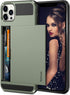 Vofolen Compatible with iPhone 12 Pro Max Case - 5G Wallet Cover with Credit Card Holder Slot, Army Green