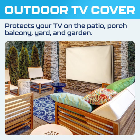 75 Inch Garnetics Outdoor TV Cover Waterproof, Weatherproof TV Enclosures with Smart Shield Screen Protectors, Ideal