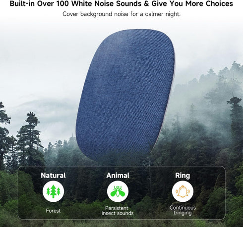 TAZATA 100 30H Pillow Speaker for Sleeping, Flat Ultra Thin Bluetooth Speaker Under Pillow with White Noise Sounds