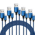 5-Pack USB Type C Cable (3/3/6/6/10FT) - Fast Charging, Nylon Braided, Compatible with Samsung Galaxy S9, LG V30,