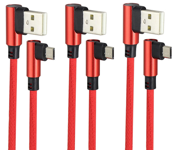 90 Degree Micro USB Cable 23cm/9inch, Right Angle USB 2.0 A Male to Micro Male Fast Sync & Charging Cable for Android,