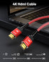 4K 2.0 6.6FT/2m 4K@60Hz 18Gbps 3D, 2.2, PS-5/4/3/4K Highwings HDMI Cable - HDR Braided HDMI Cord, High Speed