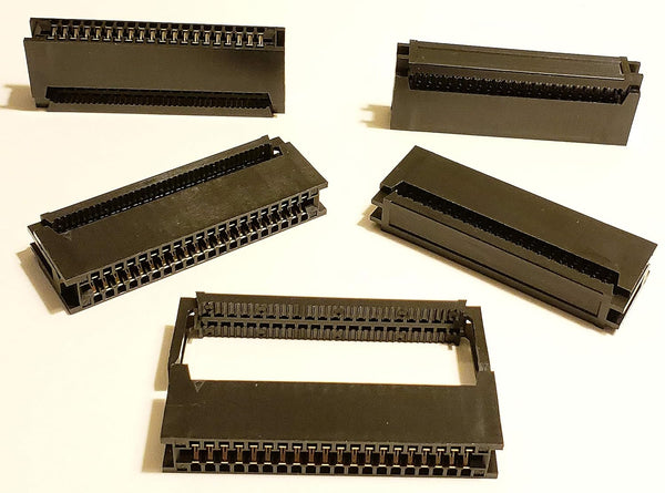 5-Pack 40P 2x20 2.54mm Spacing IDC Card Edge Connector, 40 Pins CE for Ribbon Cable 1.27mm Pitch