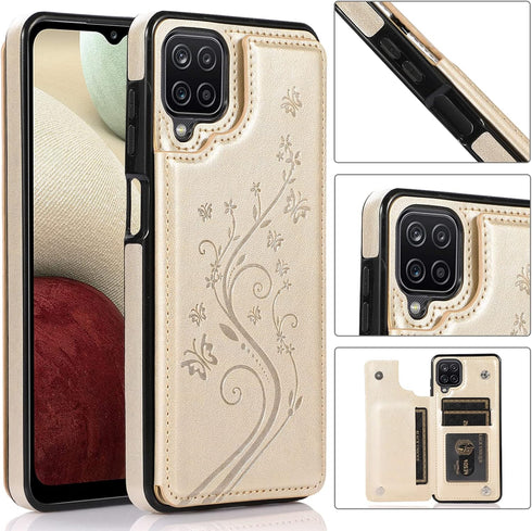 Asuwish Wallet Cover Phone Case for Samsung Galaxy A42 5G, Flip Leather with Tempered Glass Screen Protector, Stand