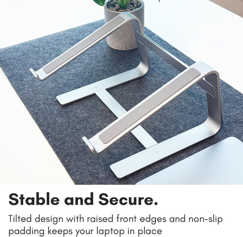 Macally Macbook Stand - Laptop Stand for Desk, Premium Aluminum Stylish and Sturdy Holder for 10"-17.3"