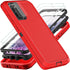 Red/Black Samsung Galaxy S20 Case with 2Pcs Self Healing TPU Screen Protector & Camera Lens Protector, Military Grade