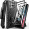 FNTCASE for Samsung Galaxy S22 Ultra, Built-in Screen Protector & Kickstand, Rugged Heavy Duty Shockproof Cover (Black)