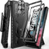 FNTCASE for Samsung Galaxy S22 Ultra, Built-in Screen Protector & Kickstand, Rugged Heavy Duty Shockproof Cover (Black)
