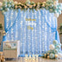 Suppromo 2 510ft Baby Blue Backdrop Curtains with Lights String for Baby Shower Parties Panels Sheer Tulle Backdrop