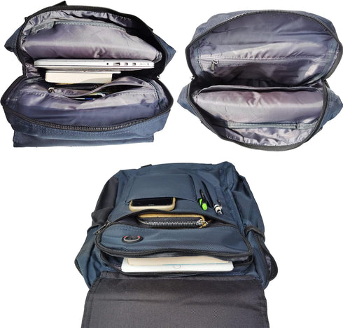 Backpack Large Sling Bag Laptop Cross Body Messenger Bag Shoulder Travel Rucksack (C- Blue)